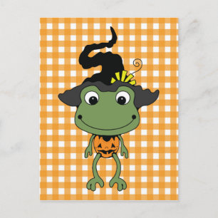 Halloween Frog Witch Postcard