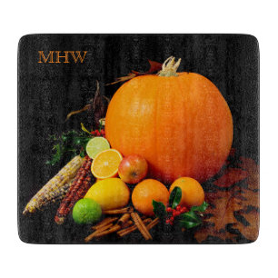 Halloween Fruits custom monogram cutting boards