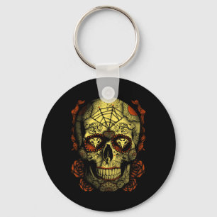 Halloween Full Moon Mojo Sugar Skull Keychain