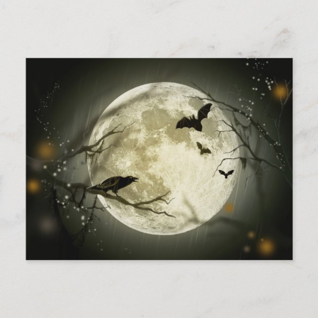 Halloween Full Moon Postcard (Front)