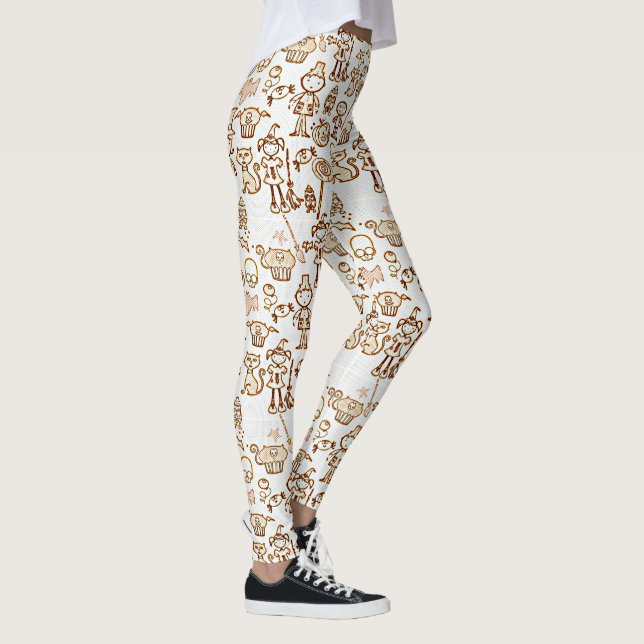 Halloween Fun Orange Leggings (Right)