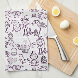 Halloween Fun Purple Kitchen Towel