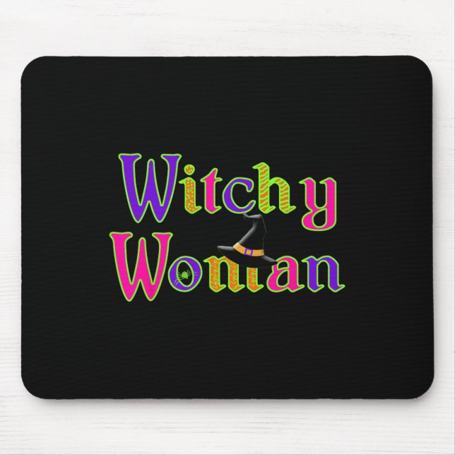 Halloween Fun Witch Witchy Woman Trick Treat  Mouse Pad (Front)
