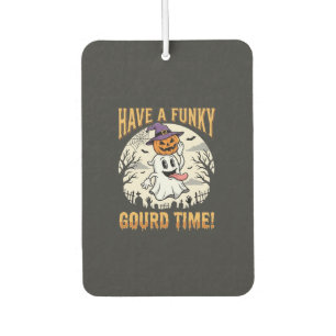 Halloween Funky Gourd Time Ghost Pumpkin Air Freshener