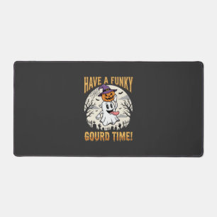 Halloween Funky Gourd Time Ghost Pumpkin Desk Mat