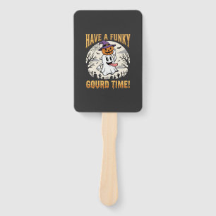 Halloween Funky Gourd Time Ghost Pumpkin Hand Fan
