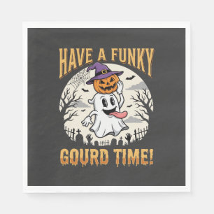Halloween Funky Gourd Time Ghost Pumpkin Napkin