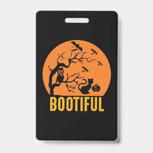 Halloween Funny Bootiful Birthday Badge