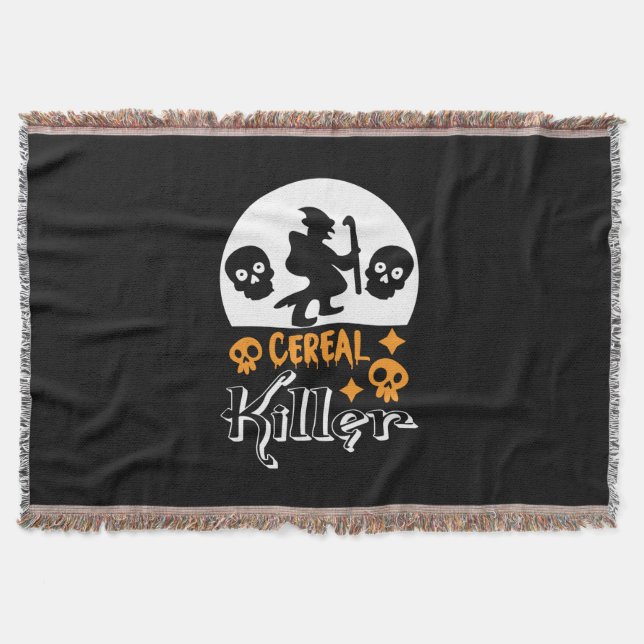 Halloween Funny Cereal Birthday Throw Blanket (Front)