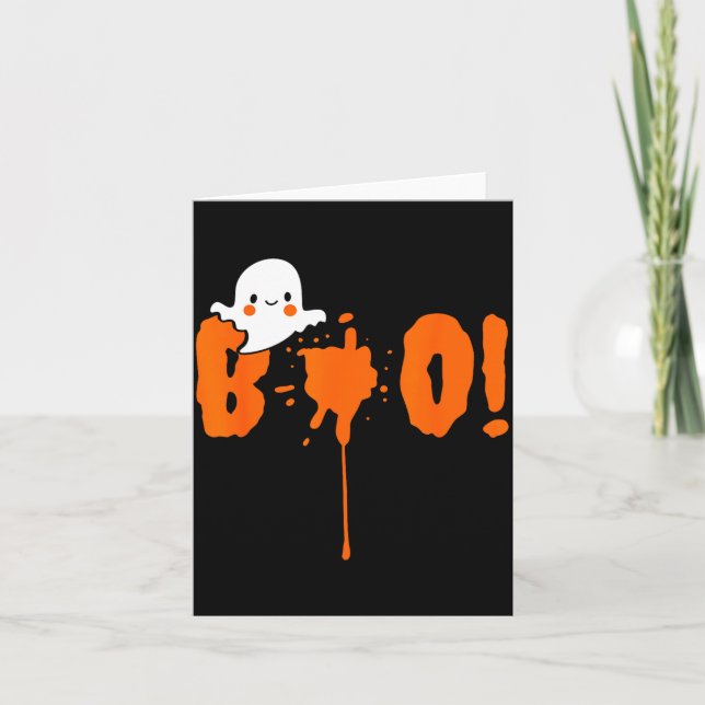 Halloween Funny Cute Ghost Boo! Design Gift  Card (Front)