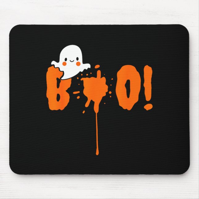 Halloween Funny Cute Ghost Boo! Design Gift  Mouse Pad (Front)