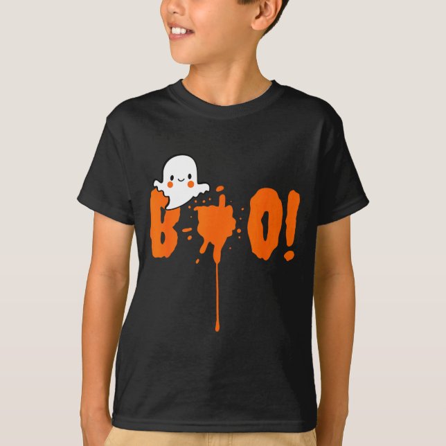 Halloween Funny Cute Ghost Boo! Design Gift  T-Shirt (Front)