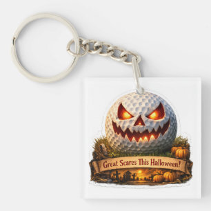 halloween funny golf ball keychain