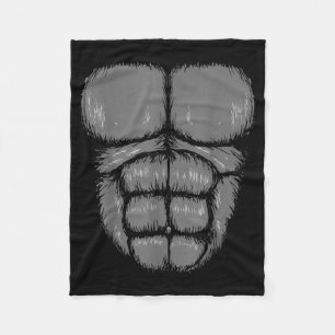 Halloween Funny Gorilla Monkey Belly Chest Costume Fleece Blanket