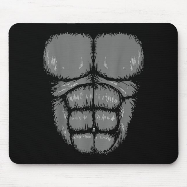 Halloween Funny Gorilla Monkey Belly Chest Costume Mouse Pad (Front)