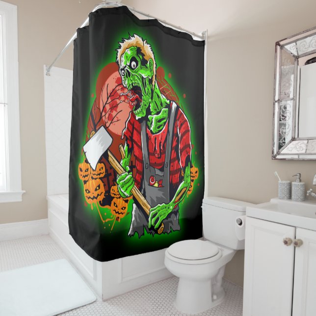 Halloween Funny Green Zombie Axe on   (In Situ)