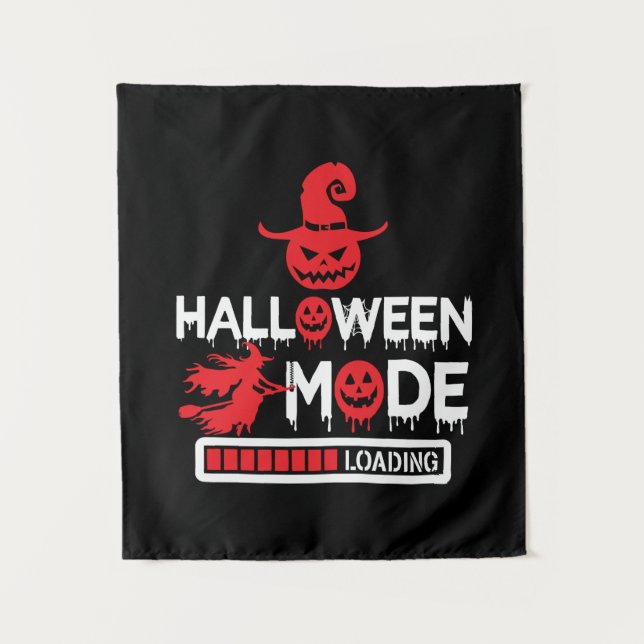 Halloween Funny Halloween Mode Loading Birthday Tapestry (Front)