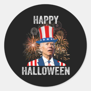 Halloween Funny Happy 4th Of July Anti Joe Biden Classic Round Sticker