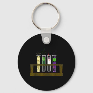 Halloween Funny Mad Scientist Test Tube Shirt Keychain