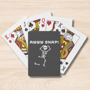Halloween Funny Modern Skeleton Awww Snap Playing Cards