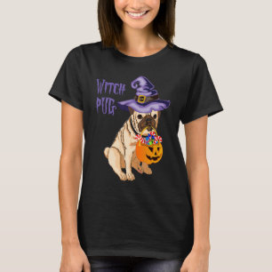 Halloween funny pug witch sweet or sour costume T-Shirt