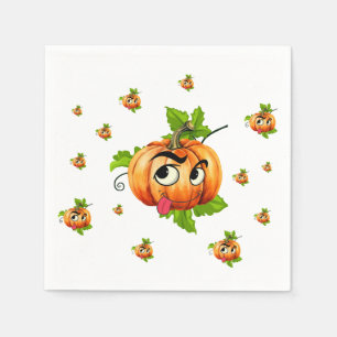 Halloween Funny Pumpkin Face Napkin