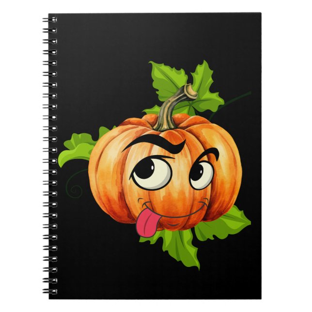 Halloween Funny Pumpkin Face Notebook (Front)