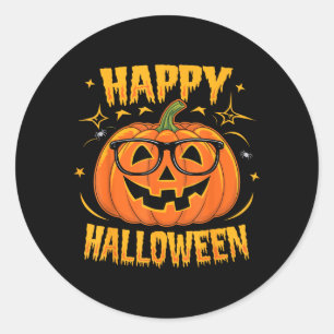 Halloween Funny Pumpkin Happy Halloween Classic Round Sticker