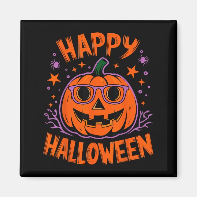 Halloween Funny Pumpkin Happy Halloween Magnet (Front)