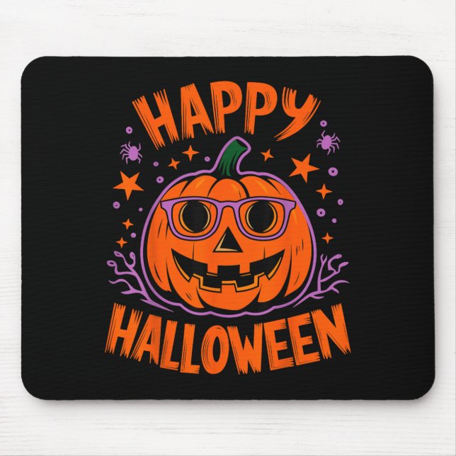 Halloween Funny Pumpkin Happy Halloween Mouse Pad (Front)