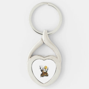 Halloween funny pumpkin with owl keychain