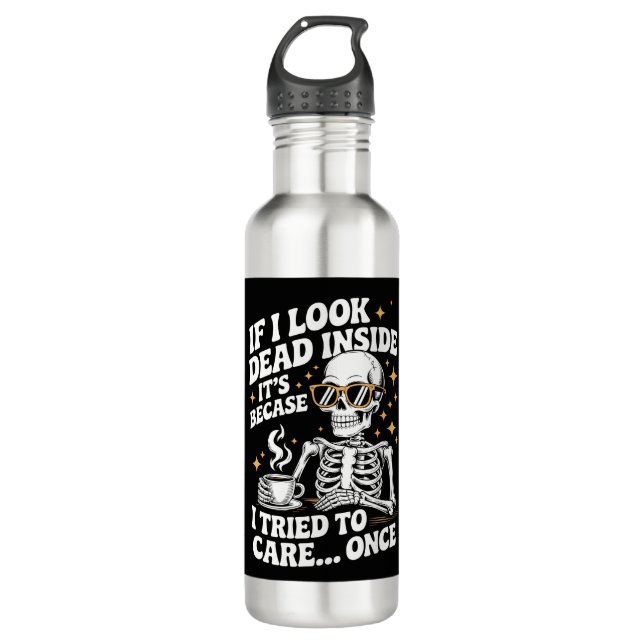 Halloween Funny Sarcastic Dead Inside 710 Ml Water Bottle (Front)