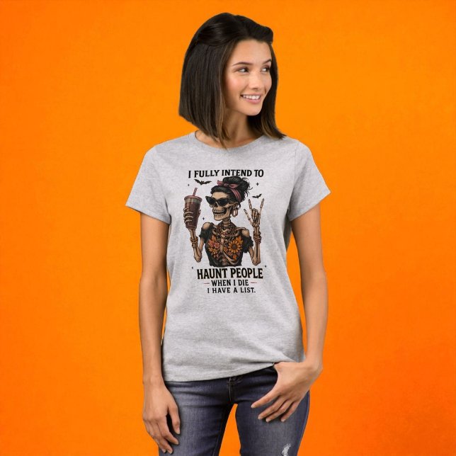 Halloween Funny Skeleton Haunted  T-Shirt (Creator Uploaded)