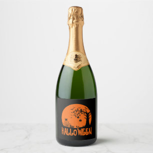 Halloween Funny Sparkling Wine Label
