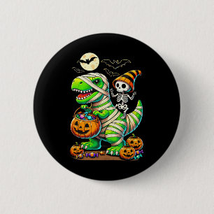 Halloween Funny T Rex Dinosaur Mummy Boys Trick Tr 2 Inch Round Button