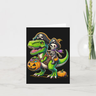 Halloween Funny T Rex Dinosaur Pirate Boys Trick T Card