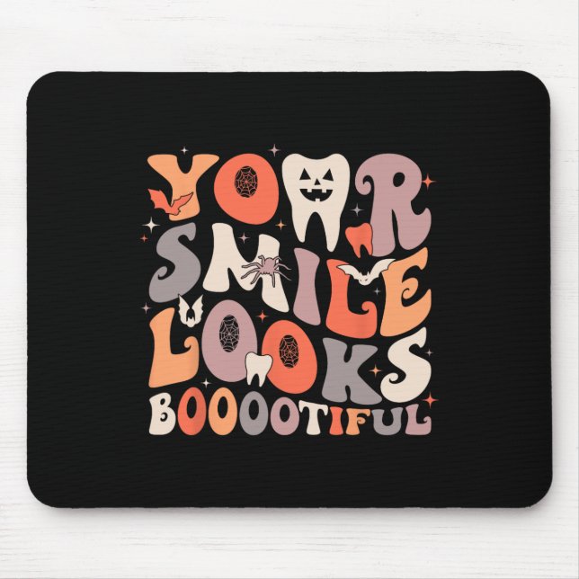 Halloween Funny Teeth Dentist Ghost Your Smile Loo Mouse Pad (Front)