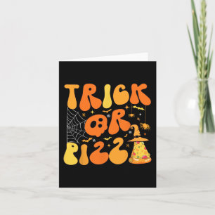 Halloween Funny Trick or Pizza Scary Ghost Deco Gr Card
