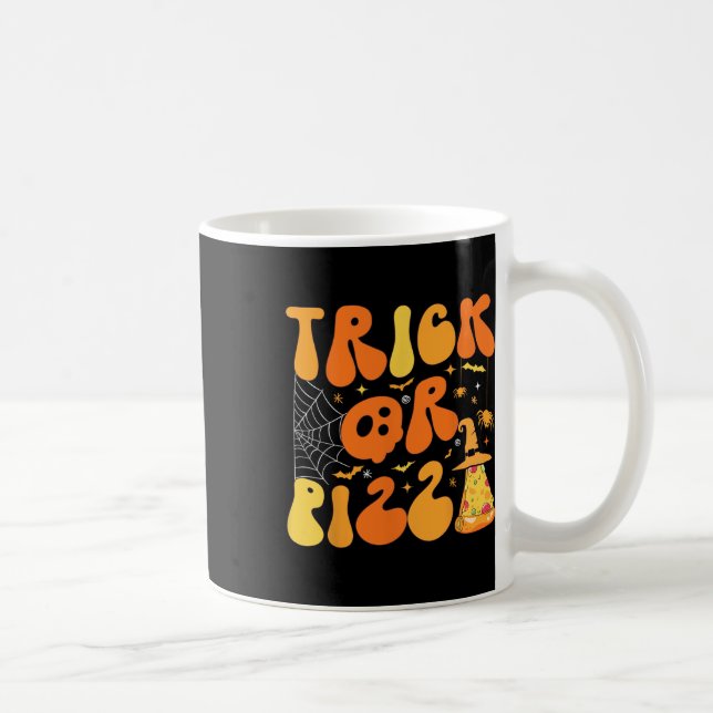 Halloween Funny Trick Or Pizza Scary Ghost Deco Gr Coffee Mug (Right)