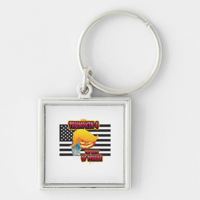 Halloween Funny Trumpkin Classic Keychain (Front)