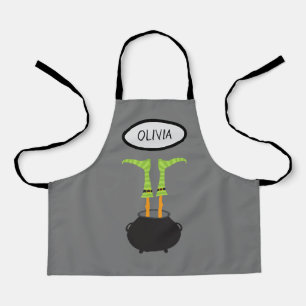 Halloween Funny Witch Feet Personalized Kids Apron