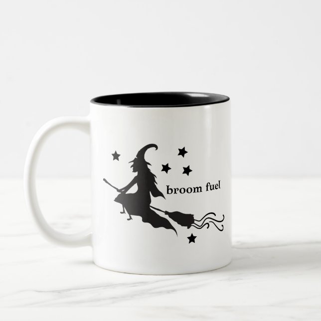 Halloween Funny Witch Two-Tone Coffee Mug (Left)