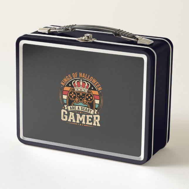 Halloween Gamer King Retro Controller Design Metal Lunch Box (Front)