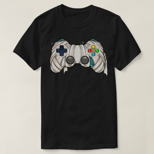 Halloween Gamer Mummy Controller Video Gamer Kids  T-Shirt (Design Front)