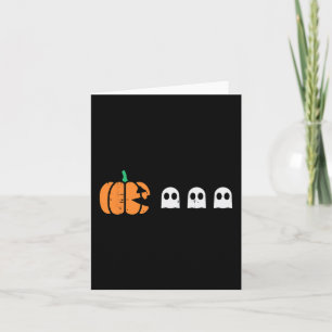 Halloween Gamer Pumpkin Eating Ghost Costume Men B Card