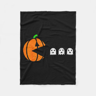 Halloween Gamer Pumpkin Eating Ghost Costume Men B Fleece Blanket