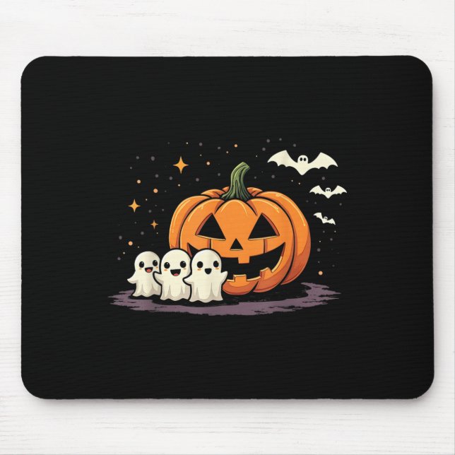 Halloween Gamer Pumpkin Eating Ghost Costume Men B Mouse Pad (Front)
