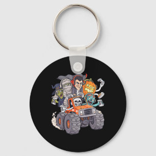 Halloween Gamer Skeleton Zombie Monster Truck Boys Keychain