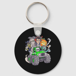 Halloween Gamer Skeleton Zombie Monster Truck Boys Keychain
