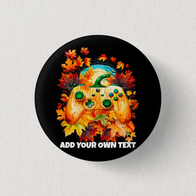 Halloween Gaming, Pumpkin Controller 1 Inch Round Button (Front)